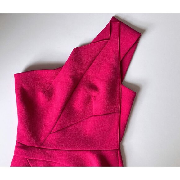 Roland Mouret Lyford One-Shoulder Midi Dress Magenta Size 4 - Picture 6 of 12